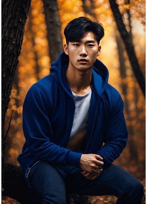 Lexica - Pin-up Poster of a Fit Korean Male Model wearing a Blank ...