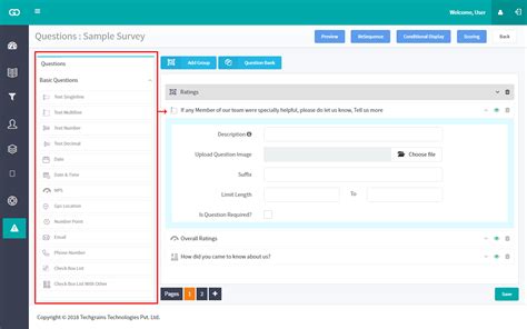 What are different question types in GoSurvey?