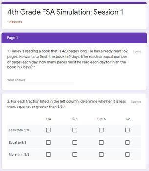 Image result for FSA Practice Test Grade 4 Math