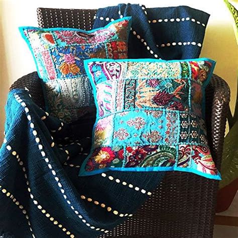 Buy Shopping Monk Cotton Cushion Cover Embroidery Patchwork, Pillow ...