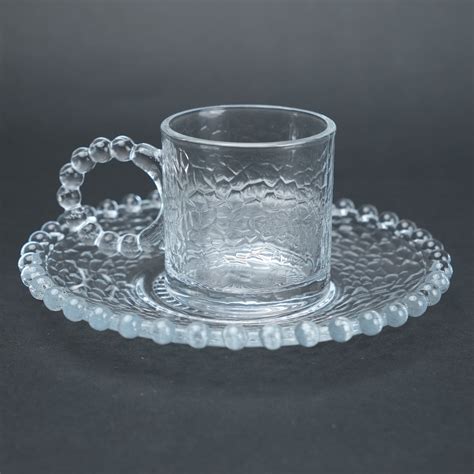Beaded Glass Tea Cup Set | Designer Serveware Online India – Ghar Art