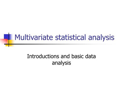Multivariate Statistical Analysis 的图像结果