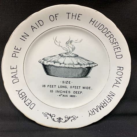 English Ironstone Advert Plate Denby Dale PIE 1928