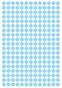 Round Sky Blue Dot Stickers, 240+ Pieces, (0.5 X 0.5 Inch) Self ...
