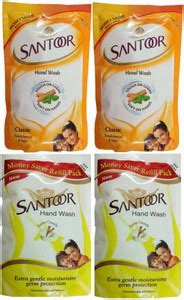Santoor Hand Wash Sandalwood & Tulsi + Extra Gentle Moisturising Germ ...