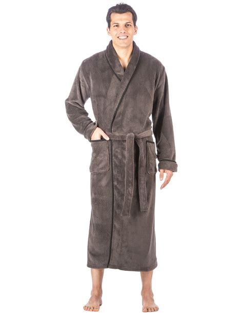 Noble Mount Men's Coral Fleece Long Plush Spa/Bath Robe