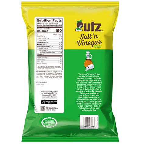 Utz Salt & Vinegar Potato Chips - Utz Quality Foods