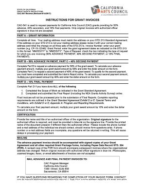 Fillable Online GRANT INVOICE INSTRUCTIONS Fax Email Print - pdfFiller