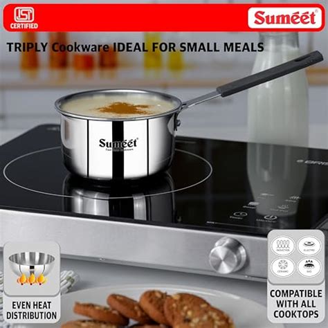 Sumeet Cook Smart ISI Certified Tri-Ply (Steel - Aluminium - Steel) Mi ...