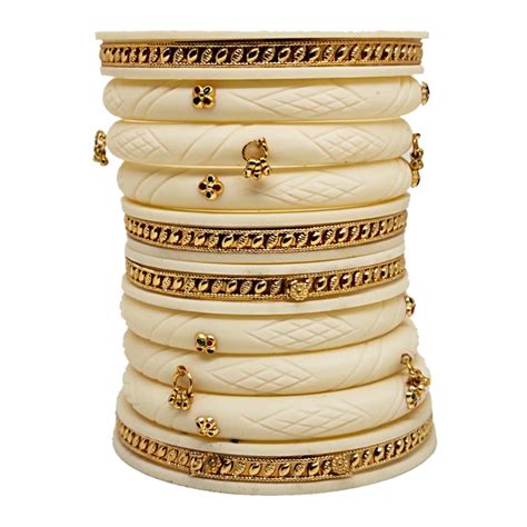 Buy Rajputi Dhalu Chuda Set White, Rajasthani chura Set For Bridal ...