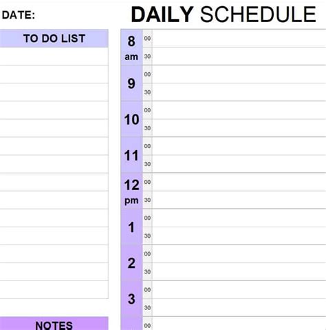 Sample Daily Schedule 的图像结果