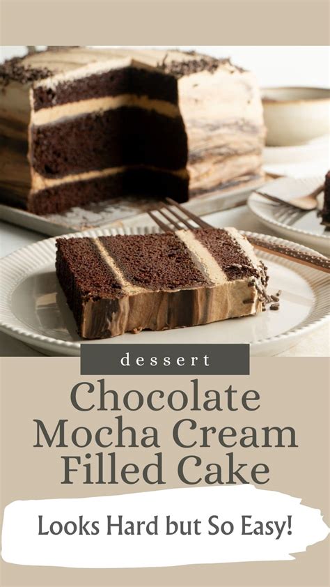Decadent & Simple Layered Mocha Cream Filled Cake Recipe- The Delicious ...