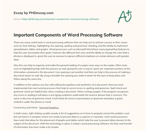 Image result for Part Word Processing Software Example