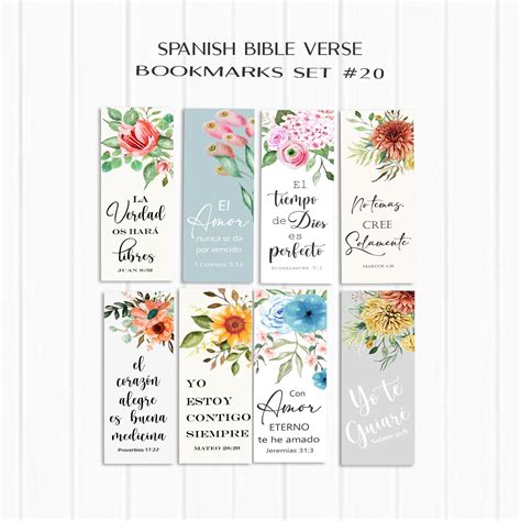 Spanish Bible Bookmarks Printable Set