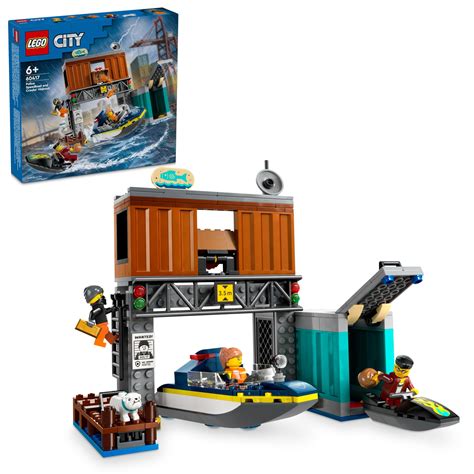 LEGO City Police Speedboat and Crooks’ Hideout 60417(311 Pieces ...