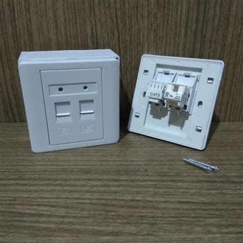 Jual Face plate rj45 2 hold Ethernet + modular cat5 dan Cat3 - Kota ...