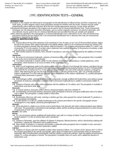 Image result for Identification Test Method Validation