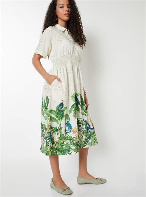 Buy Women Printed A-line Midi Dress Online at just Rs. 999.0 ...