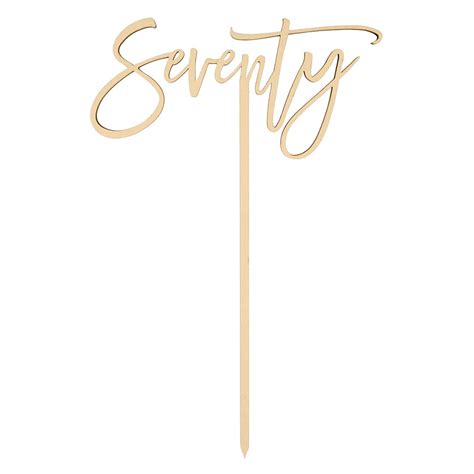 Buy Andaz Press Seventy Scripted Cake Topper, Anniversary Rustic Chic ...