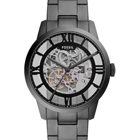 Fossil Townsman Automatic Clear Dial Analog Stainless Steel Men Watch ...