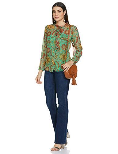 Buy Aarke Ritu Kumar Green Floral Print Full Sleeve Shirt at Amazon.in