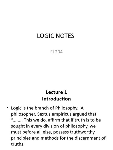Image result for Logic Lecture Note in AAU