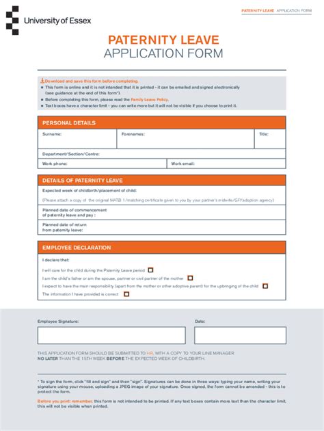 Image result for Paternity Leave Application Sample