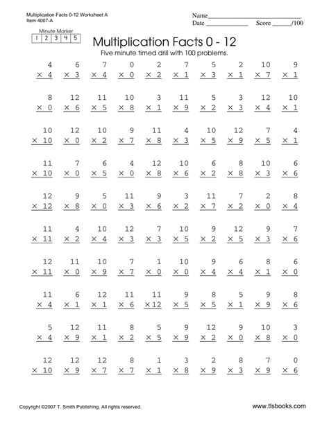 Free Printable Multiplication Worksheets [PDF] Grade 1-12 Math