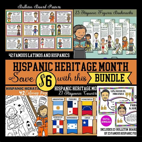 Hispanic heritage month bundle latino heritage month iconic figures ...