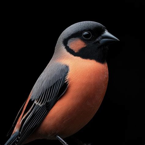 Bullfinch on black background | Premium AI-generated image
