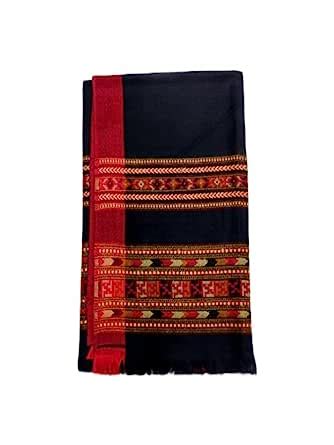 Buy Ss traders black woollen Kulu design shawl for women (black) at ...