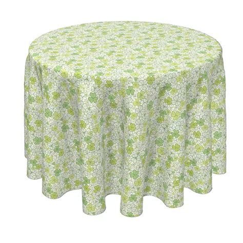 Round Tablecloth, 100% Polyester, 60" Round, Pastel Clover
