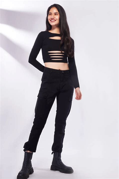 Ripped Cut-out Long Sleeve Top – I Z F