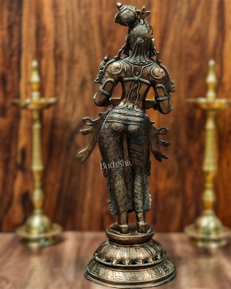 Buy Pure Brass Deep Lady Vilakku with Bronze Finish – 36" Traditional ...