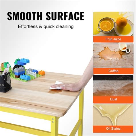 VEVOR Kids Table and Bench Set Toddler Table and Chair Set of 3 Wood ...