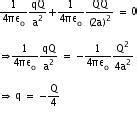 If charge q is placed at the centre of theline joining two equal ...