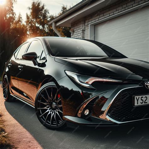 Premium AI Image | black beauty in motion experience the sleek and sophisticated Toyota Corolla ...
