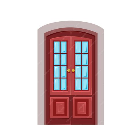 Uma porta de madeira marrom em um estilo simples. Ilustração em vetor ...