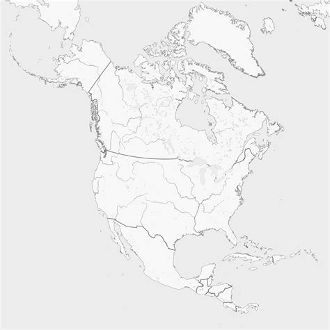 Blank map of north america