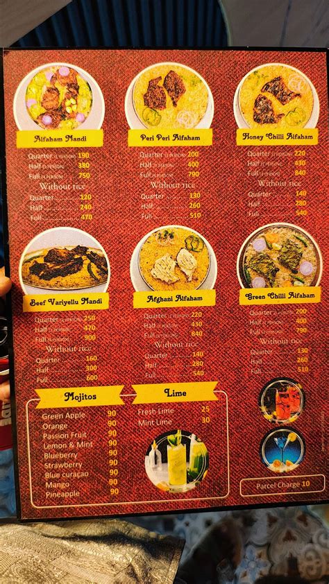 Menu at ZAHAR AL MANDI, Alamcode