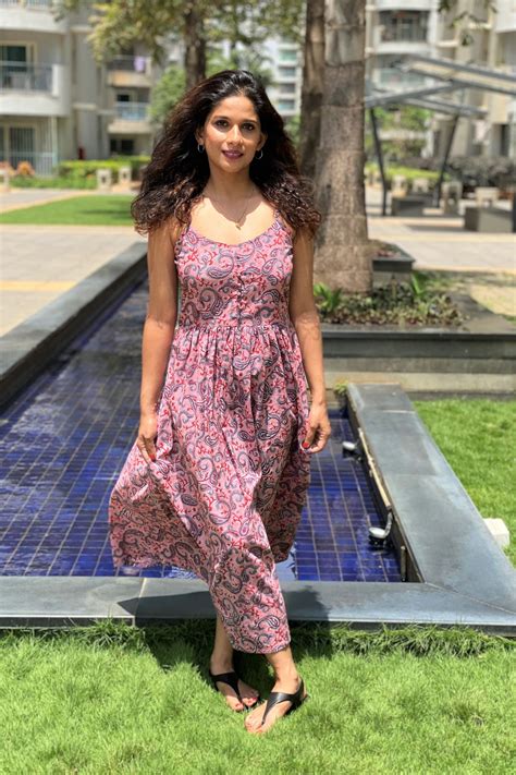 Paisley Pink Noodle Strap Summer Dress