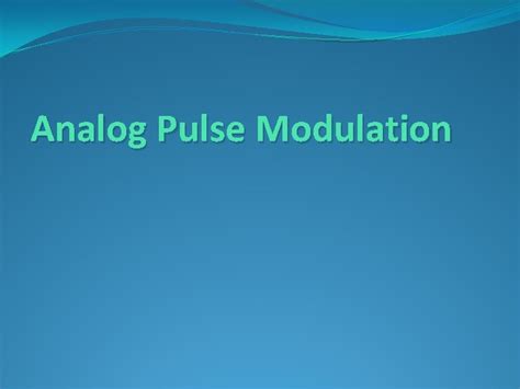Analog Pulse Modulation Definition 的图像结果