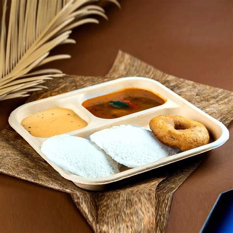 Freshee 3 Compartment Square Bagasses Plates, Pack of 10, Compostable ...