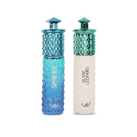Manasik Set of 2 Alcohol Free Premium Attar, Saphire Blue & Blanc ...
