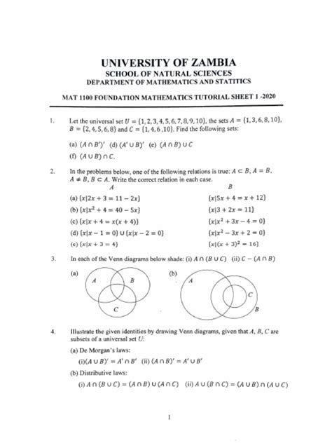 Maths Tutorial Sheets Unza 的图像结果