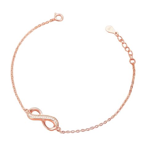 ZAVYA 925 Sterling Silver Designer Infinity Cubic Zirconia CZ Rose Gold ...