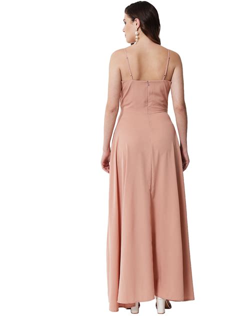 VIOLA DUSTY PINK OVERLAP DRESS FOR WOMEN