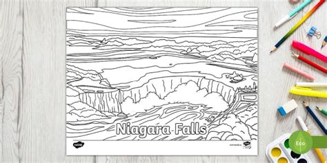 Niagara Falls Canadian Colouring Page (teacher made)
