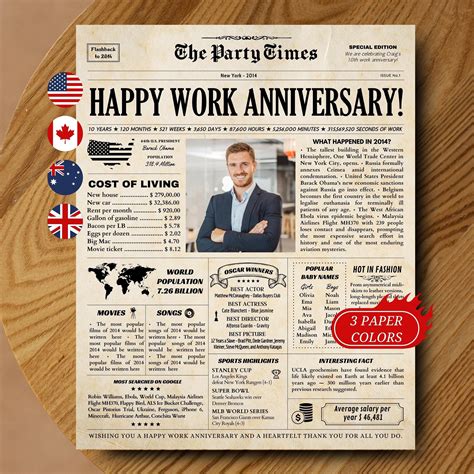 Work Anniversary Gift, Personalized Gift for Employees, 10 Year Work ...