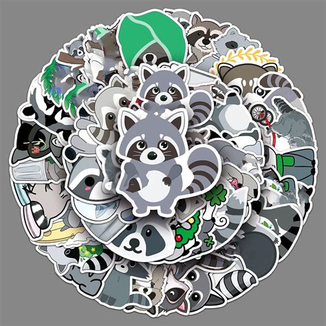 LYLSDSB 50Pcs The Northern Raccoon Stickers Vinyl Animal India | Ubuy